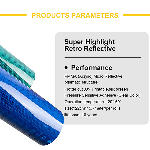 PMMA retro reflective marking tape